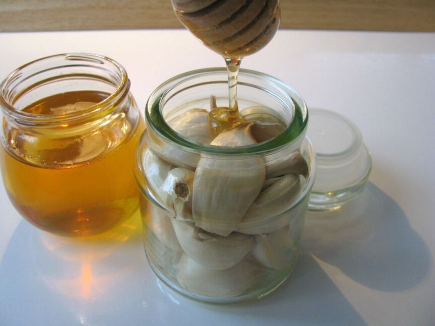 garlic honey to treat ankle arthrosis