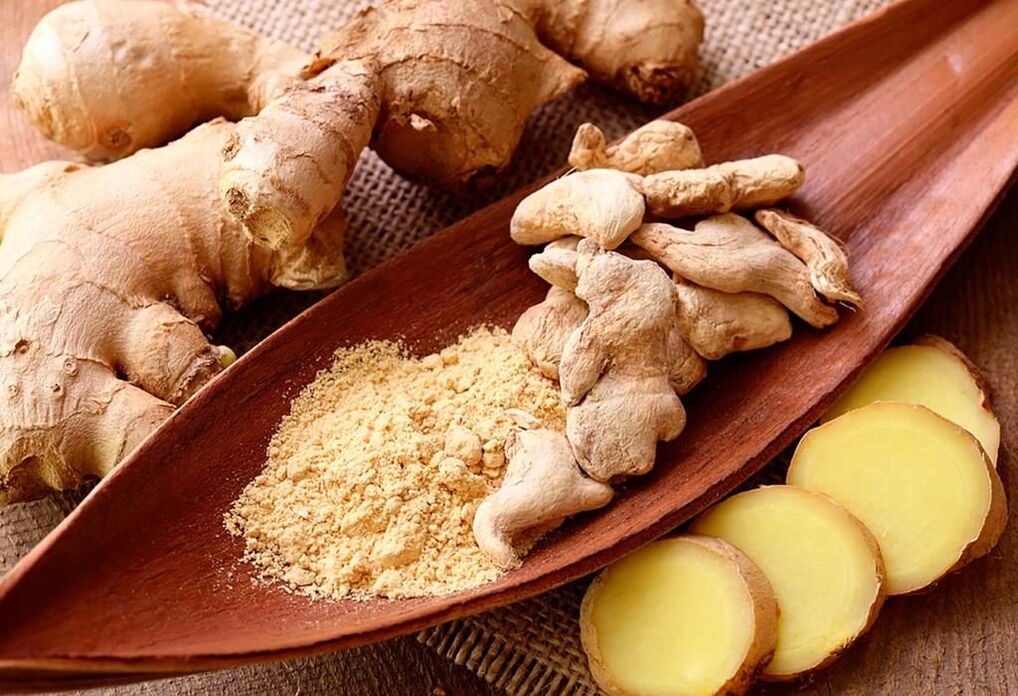 ginger root for the treatment of osteochondrosis of the cervix